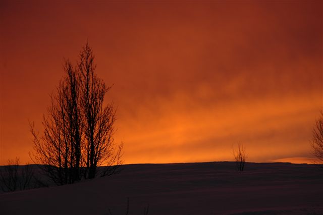 Solnedgang i fjellet